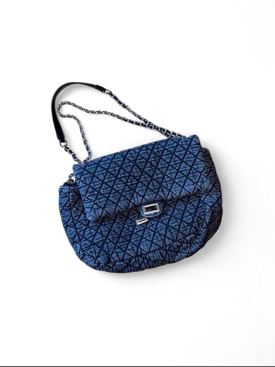None Handbags - Large Denim Quilted Flap Bag